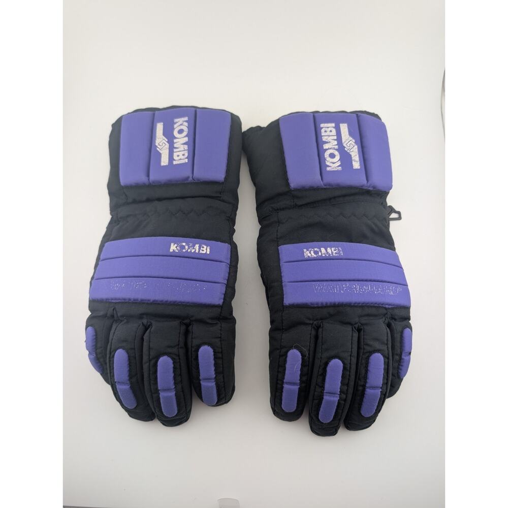 Kombi Vintage Kids Gloves XL Black And Purple Warm Winter Ski Riding Protection